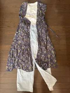 SOIL ソイル カシュクールワンピース 花柄　リボン　フラワープリント