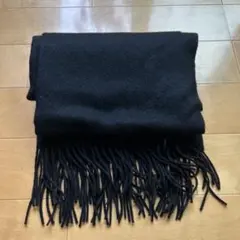 最安値!lanvin collection 黒ウールマフラー 約54×170