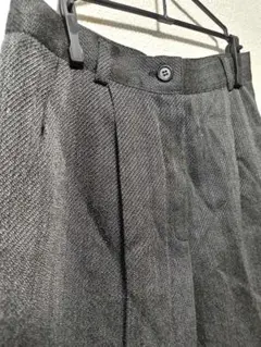 コルディア Ｍ グレー ヘリンボーン スラックス オフィカジ パンツ