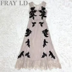 【極美品】FRAY.ID レースアップモチーフドレス ロングワンピース インナー