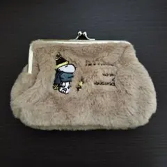 InRed　付録　刺繍入り スヌーピー ファーポーチ もふもふ