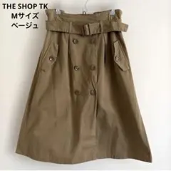 トレンチスカート ベージュ フレアスカート ウエストゴム オフィスカジュアルのサムネイル