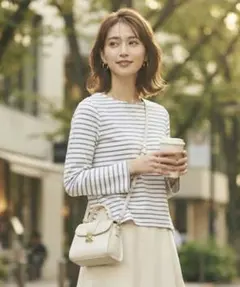 Comfortbasic ボーダー長袖カットソー Lサイズ