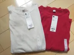 GU レディース　ソフトシアークルーネックT　２枚セット