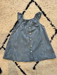 babyGap デニム調 フリル袖ワンピース 12-18m