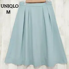 UNIQLO ひざ丈 フレアスカート ミントグリーン オフィス 通勤 上品
