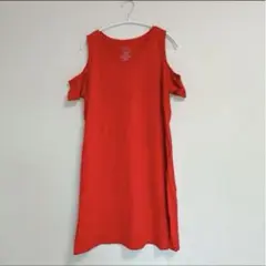 ✯TIME AND TRU✯オープンショルダー チュニック ワンピレッド【XL】