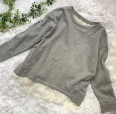 スピックアンドスパン　スウェット　トレーナー　後ろレース　グレー　日本製