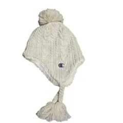 y2k champion 耳当て　ニット帽　ぼんぽん　韓国　森ガール