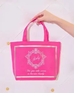 rady ホテルシリーズ　ミニトートバッグ　ショッキングピンク×ゴールド