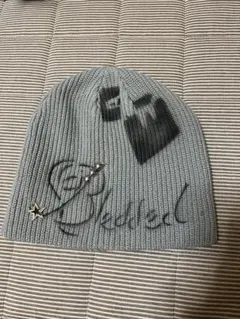 グレー ニット帽 星型装飾付き Fサイズ