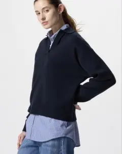 スムースコットンリラックスポロセーター　Mサイズ　ユニクロ