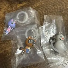 どうぶつの森　つながリングチャーム　まめきち　ブーケ　ゆきだるま　セット
