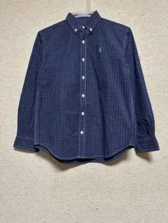 ■ラルフローレン ボタンダウンシャツ チェック柄 ネイビー M メンズ