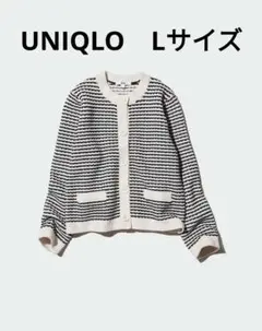 UNIQLO ニットショートジャケット 69 NAVY WOMEN L