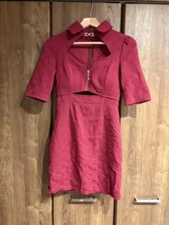 DAZZY ブラック タイトドレス オープンフロント