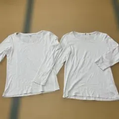 ユニクロ　UNIQLO レディース　ホワイト 長袖Tシャツ 2枚セット　七部袖