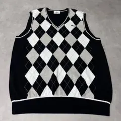 LACOSTE アーガイルニットベスト　Vネック ベスト4サイズ