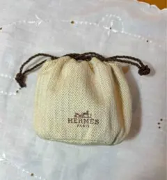 HERMES 巾着袋 ヘリンボーン ベージュ - メルカリ