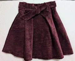 リリーブラウン　ベロアベルトフレアスカート　Sサイズ