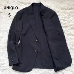 ユニクロ 感動ジャケット コンフォートブレザー S 紺ブレ 金ボタン 洗える