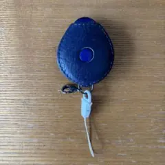 レザー/収納式ネックストラップ/プティ/スマホショルダー/ネイビー/紺/鍵/車