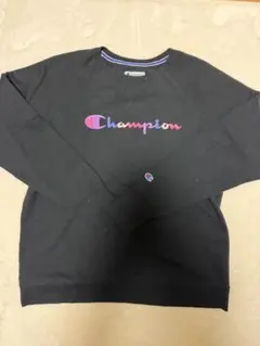 Champion ブラック スウェット トレーナー