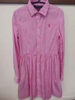 ポロ ラルフローレン ピンクストライプ ワンピース 10 140cm