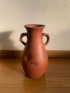 【アンティーク】 古陶 耳付花瓶 陶製 花器 壺 古民具