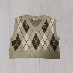 INGNI イング　アーガイル柄 ニットベスト ベージュ