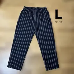GU ジーユー シェフパンツ ストライプ ネイビー Ｌサイズ