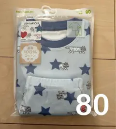 ユニクロ リサラーソン ネコ 星 長袖長ズボン パジャマ 80