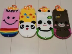 カラフルなベビー靴下4足セット