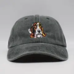新品 オリジナル 刺繍 ベースボール キャップ バセットハウンド 犬 アニマル