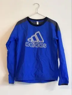 adidas 青 長袖 ピステ 160cm