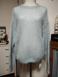 【新品未使用・タグ付き オンライン限定】 アダムエロペ モヘヤ混ニット 水色