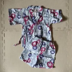 数回着用】 petitmain プティマイン 浴衣 甚平 朝顔 花柄 あさがお