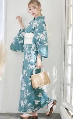 値下げ】sugar浴衣 帯下駄セット 花柄 ベージュ - メルカリ