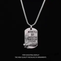 ドッグタグ イーグル ネックレス バイカー シルバー アメカジ　3647