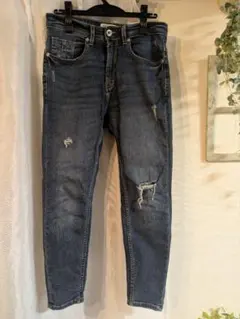 ZARA MANダメージ加工スリムフィットデニムパンツ ザラ