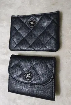 CLATHAS キルティング 三つ折り財布 ブラックのサムネイル