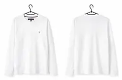 TOMMY HILFIGER ロンT ホワイト ワンポイントロゴ メンズM