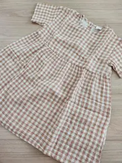 teteatete テータテート ガーゼ チェック柄ワンピース 90サイズ
