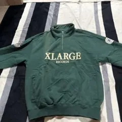 XLARGE ハーフジップ スウェット グリーン M