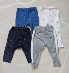 ユニクロ・西松屋 レギンス・パンツ80cm 10分丈 4着 まとめ売り