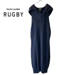 RUGBYラルフローレン　ノースリーブケーブルニットフードワンピース フーディ