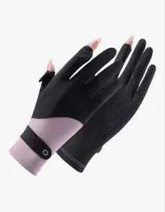 UVカット 手袋 グローブ 日焼け止め ブラック ピンク 冷感