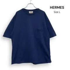 HERMÈS メンズ麻100%リブ編みクルーネック半袖シャツ size.L. - メルカリ