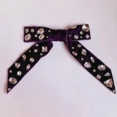 lovely.ribbonclub 紫色ベルベットリボンヘアアクセサリー