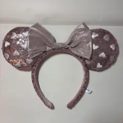 ディズニーピンク ハート型スパンコールカチューシャ